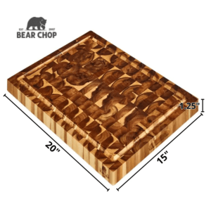 Large End Grain Acacia Wood Cutting Board (20" x 15" x 1.25") – Durability and Elegance in Every Chop