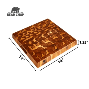 Square Acacia Wood End Grain Cutting Board 14 x 14 x 1.25 inch - Durable and Stylish Kitchen Tool