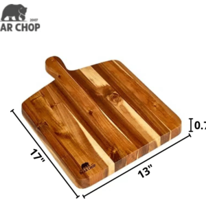 Acacia Wood Cutting Board with Handle (17" x 13" x 0.75") – Perfect Blend of Style and Functionality