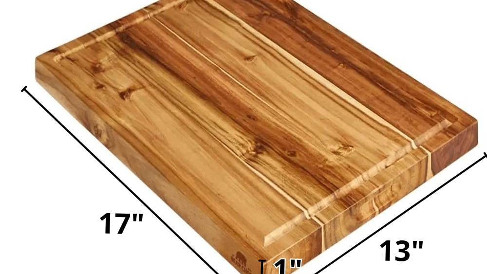 Medium Edge Grain Acacia Wood Cutting Board (17 x 13 x 1) - Durable and Stylish Kitchen Tool